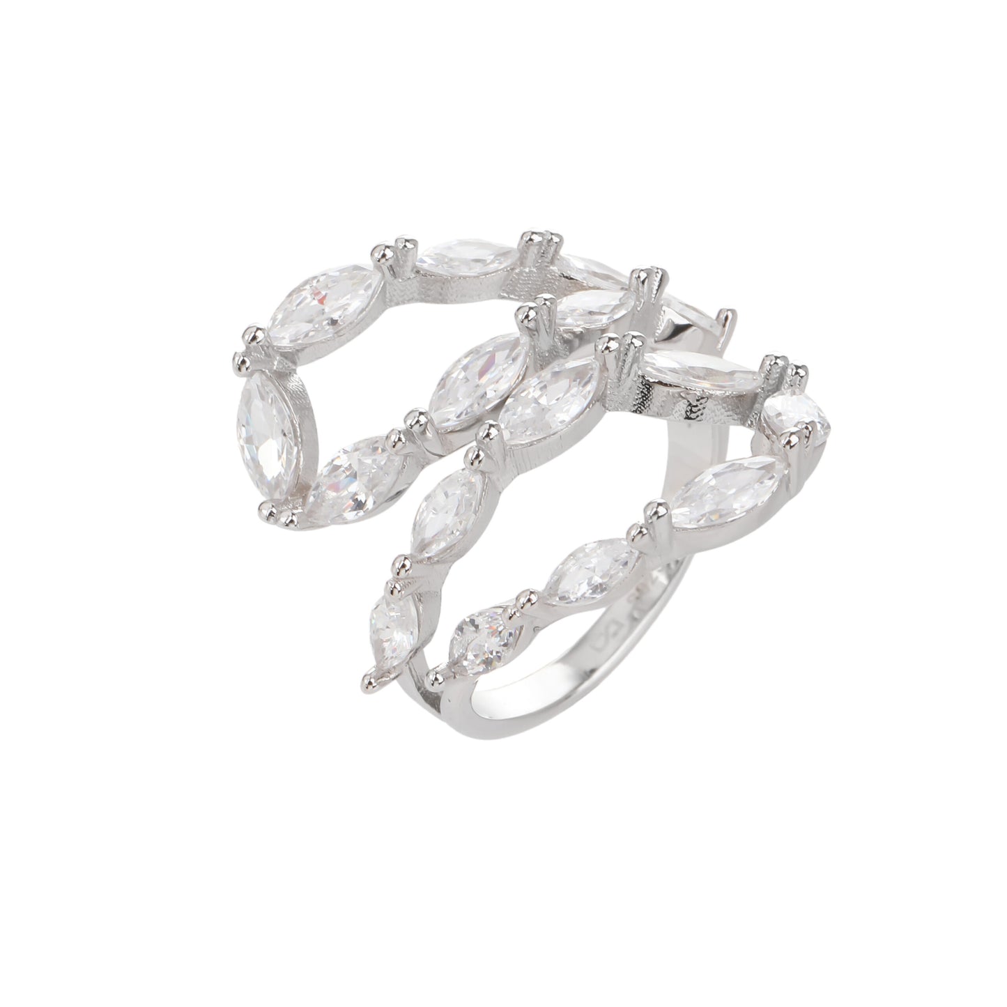 טבעת כסף חובקת משובצת KSI6015-1