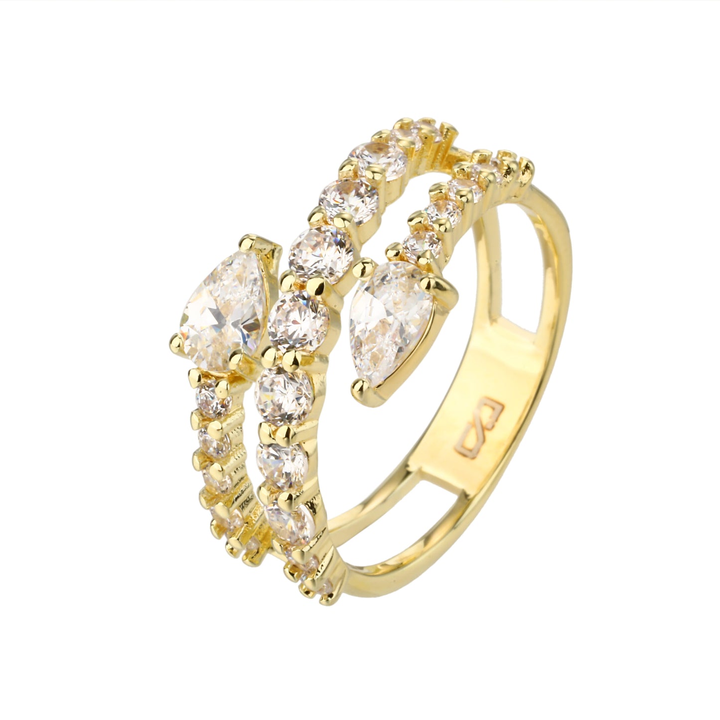 טבעת כסף חץ משובצת KSI6060-3