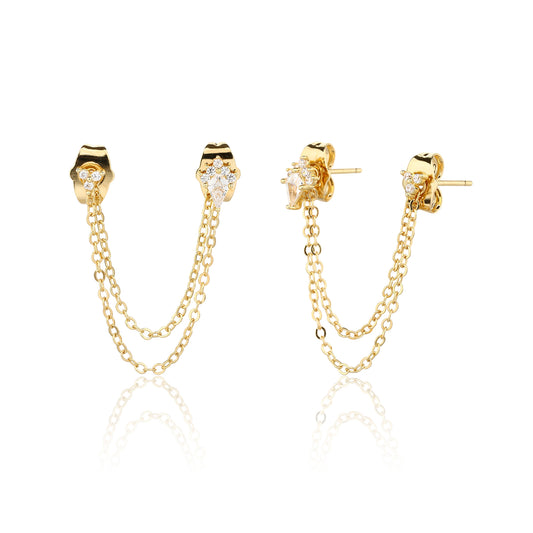 עגיל אבן עם חיבור שרשרת כפולה ZSI970-3