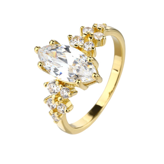 טבעת זהב משובצת אלגנט KSI8010 -3