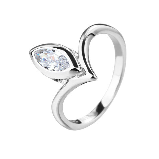 טבעת כסף לזרת עם אבן מרקיז KSI8016-1